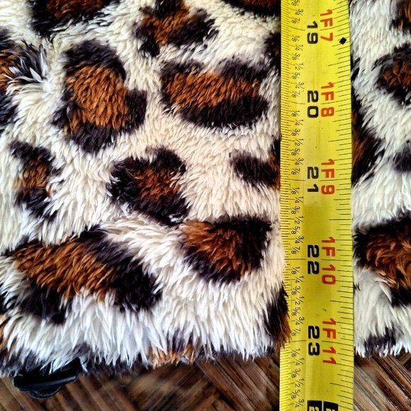 La Miel Leopard Print Faux Fur Mob Wife Plushy Lined Jacket Oversized Small - Picture 7 of 8